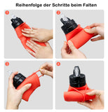 1 x RAW Customer Returns yeixzoua Foldable Silicone Drinking Bottle, 750 ml, Folding Bottle, Foldable Water Bottle, Portable, Leak-proof Silicone Travel Water Bottle, Festival for Sports, Gym, Riding Outdoors Color Black  - RRP €13.99