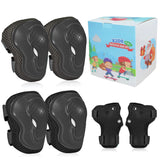 1 x RAW Customer Returns LANOVAGEAR children s protector set - inline knee pads for children - protector set 6 pieces for children and young people, protective padding with knee pads, elbow pads and wrist pads black, S  - RRP €19.99