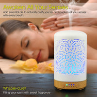 4 x RAW Customer Returns Earnest Living Aroma Diffuser for Essential Oils 100 ml - White Ceramic Room Fragrance Fragrance Oil Diffuser - Electric Fragrance Lamp, Humidifier, Bedside Lamp - 7 Light Colors, Timer, Automatic Switch-Off - RRP €125.0