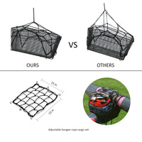 1 x RAW Customer Returns woofopt Rear Bicycle Basket, Rear Bicycle Basket with 2 Rainproof Covers and Luggage Net, Rear Bicycle Basket Made of Metal with Reflective Waterproof Cover Black  - RRP €36.29