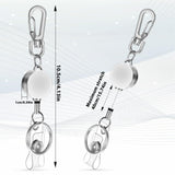 1 x Brand New TOESOME Pack of 2 ID yo-yo, extendable badge holder, badge reel clip, extendable key ring, ID key cards with 40 cm lanyard, extendable for work, office, nurse silver  - RRP €16.8