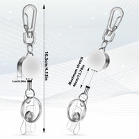 1 x Brand New TOESOME Pack of 2 ID yo-yo, extendable badge holder, badge reel clip, extendable key ring, ID key cards with 40 cm lanyard, extendable for work, office, nurse silver  - RRP €16.8