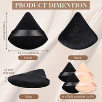 10 x Brand New Blulu Triangle Makeup Sponge 4 Pieces Face Powder Puffs Soft Velvet Powder Puff for Foundation Dry and Wet Powder Puff for Loose Powder Black, Nude  - RRP €180.0