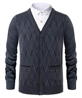 1 x Brand New Oralidera Men s Cardigan V-Neck Long Sleeve Cardigan Warm Soft-Touch Winter Jacket with Button Closure and Pockets, Dark Grey, M - RRP €35.99