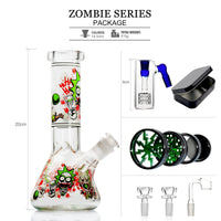 1 x Brand New REANICE Bong Glass Set 14.5mm Bowl High 20cm Mini Beaker Bongs Luminous Bubbler Pipe - -  - RRP €37.3