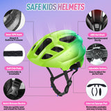 1 x RAW Customer Returns Children s helmet, RaMokey children s bicycle helmet, bicycle helmet boys, bicycle helmet girls, children s helmet from 3 years helmet with visor, adjustable children s bicycle helmet 48-54CM fluorescent  - RRP €36.29