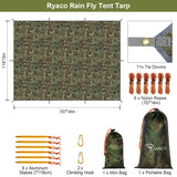 1 x RAW Customer Returns Ryaco Tarp 3x4 m Waterproof Tent Tarp Ultralight with Eyelets 6 Ground Pegs 6 Ropes, Anti-UV Snow Rain Protection Lightweight Compact for Hammock Camping Hiking Picnic Travel Outdoor Activities - RRP €39.99