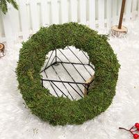 1 x RAW Customer Returns IMIKEYA Wall Hanging Wreath Green Moss Wreath Artificial Moss Wreath For Front Door Christmas Rattan Wreath For DIY Christmas Wedding Party Decoration 30cm Decorative Wreath - RRP €20.5