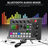 1 x RAW Customer Returns Live Sound Card and Audio Interface with DJ Mixer Effects and Voice Changer, F998 Bluetooth Stereo Audio Mixer, for Youtube Live Streaming, PC, Recording Studio Live Sound Card  - RRP €39.99