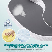 1 x RAW Customer Returns JINXIA Memory Foam Pillow, Neck Contour Pillow Against Shoulder Pain, Ergonomic Orthopedic Neck Support Pillow for Side, Back and Stomach Sleepers with Washable Ice Silk Pillowcase - RRP €42.99