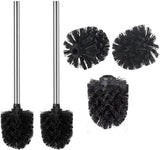 1 x RAW Customer Returns Toilet brushes set of 2 with 3 replacement brush heads, WAVEWO toilet brush with stainless steel handle for bathroom, replacement brush diameter 7 cm, brushed silver - RRP €22.18