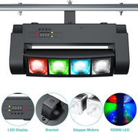 1 x RAW Customer Returns BETOPPER Moving Head Stage Light, Disco DJ Light 8x3W RGBW 4 in 1 LED Light Effect, Mini Party Light Stage Light with DMX512 Voice Mode for Bar Party Club Christmas Halloween - RRP €91.99