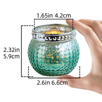 1 x RAW Customer Returns MJ PREMIER tealight glasses 12 pieces , lantern glass set votive candle holder made of vintage tealight holder round  decoration living room gift, aromatherapy, wedding, party decoration green 5.9 x 6.6 cm - RRP €23.18