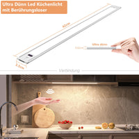 1 x RAW Customer Returns wobsion under cabinet light kitchen LED neutral white with contactless sensor, LED strip 42CM lighting kitchen dimmable 4000K, ultra thin kitchen light under cabinet LED for wardrobe, showcase cabinet lighting - RRP €20.16