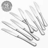 1 x RAW Customer Returns BEWOS 16 Pieces Table Knives, 23CM Table Knife, Butter Knife Made of Stainless Steel, Cost-Effective Cutlery Knife, Suitable for Home Restaurant Kitchen, Dishwasher Safe Mirror Polished - RRP €15.12