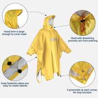 1 x RAW Customer Returns ANYOO Lightweight Waterproof Rain Poncho Rain Jackets with Sleeves Ventilated Multipurpose Raincoat Unisex with Hood Ideal for Outdoor Camping Hiking Fishing, Dark Yellow, One Size - RRP €24.19