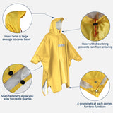 1 x RAW Customer Returns ANYOO Lightweight Waterproof Rain Poncho Rain Jackets with Sleeves Ventilated Multipurpose Raincoat Unisex with Hood Ideal for Outdoor Camping Hiking Fishing, Dark Yellow, One Size - RRP €24.19