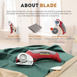 1 x RAW Customer Returns CGOLDENWALL Professional Electric Fabric Cutter 6mm Max. Cutting Thickness 4.2V Universal Cordless Scissors Safety Lock Design, Including Replacement Blade USB Charger Red  - RRP €55.99