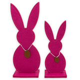 67 x Brand New MIJOMA Set of decorative bunnies, Easter bunny made of felt as a silhouette for standing up, Easter decoration felt bunny, 2 pieces - 15 and 20 cm gray  - RRP €668.66