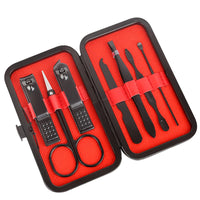 1 x Brand New 7Pcs Premium Manicure Set, Nail Clippers Pedicure Tools With Leather Case Box Mini Professional Manicure Set For Men And Women - RRP €6.96