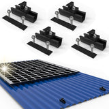 1 x RAW Customer Returns Solar Panel Holder Kit and Accessories Black Anodized Solar Panel Holder 12cm Fixing Rail Solar Panel Mount Flat Roof PV Mounting - RRP €25.2