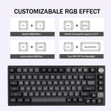 1 x RAW Customer Returns EPOMAKER TH80 SE Board 75 Mechanical Keyboard, NKRO Hot-Swap RGB Triple Mode Gaming Keyboard with Poron EVA Foam, Programmable, 4000mah Battery for E-Sport Win Mac Black Silver, Flamingo Switch  - RRP €110.92