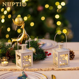 9 x Brand New NUPTIO Decorative Christmas Lanterns 6 Sets of White Metal Tealight Candles Interior Decorative Reindeer Lantern Mini Hanging Tealight Candles Wedding Party and Holiday - RRP €172.8