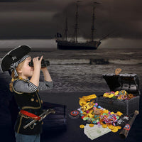 1 x RAW Customer Returns JOYUE Treasure Chest Pirates Toy, 50 Pieces Gold Coins and 50 Pieces Pirate Gems, for Treasure Hunt Children Birthday, Halloween, Party Decoration - RRP €20.4