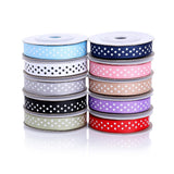 2 x Brand New Polka Dot Dot Grosgrain Satin Ribbon Cold Color, 5 Colors for Bows Crafts Gifts Party Wedding - RRP €33.6