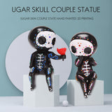 1 x Brand New HADIIH 2 Pieces Resin Skull Couple Loving Statue Loving Statue - RRP €22.8