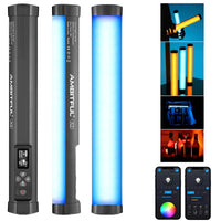 1 x RAW Customer Returns AMBITFUL A2 Full Color RGB Tube Light, CRI 95 TLCI 97 Accurate Color, 2500K-8500K Adjustable, RGB CCT HSI Mode, 29 Fx Light Effect, Support APP Control, Magnet Design A2  - RRP €53.1