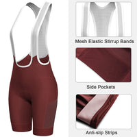 1 x RAW Customer Returns Lo.gas Cycling Shorts Women Padded With Straps Cycling Bib Shorts Women Bib Shorts Cycling Shorts Quick-drying Shockproof Cycling Underpants With 4d Padding Pocket Burgundy S - RRP €36.99