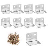 1 x RAW Customer Returns 30 pieces angle connectors stainless steel metal angles 90 degree angle L brackets corner brackets 32 mm 25 mm construction angle mounting holes with 120 M4 screws wood connectors for wooden furniture table chairs bed  - RRP €9.95