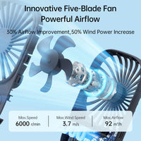 1 x RAW Customer Returns JISULIFE Handheld Fan Mini Fan, Small Portable Fan with Holder, Rechargeable USB Eyelash Fan with 3 Speeds, Make up Fan for the Office Outdoor Blue - RRP €18.99