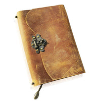 1 x RAW Customer Returns Scrodcat Leather Journal, Writing Notebook, Refillable Pages, Leather Diary, Blank Paper, Antique Handmade Leather Bound, Daily Notepad and Lock Book - RRP €23.35