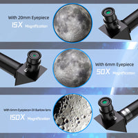 1 x RAW Customer Returns Telescope for Kids and Adults, 70mm Aperture Refractor Telescopes for Astronomy Beginners, Portable Travel Telescope with Cell Phone Adapter and Wireless Remote Control, Astronomy Gifts for Kids - RRP €68.84