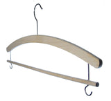 1 x RAW Customer Returns Hagspiel 20 pcs. coat hangers made of beech wood, single hanger raw, with bar, 42 cm long - RRP €24.1