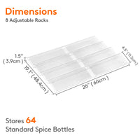 1 x RAW Customer Returns Lifewit spice rack for drawers, spice drawer insert, organizer system extendable from 33cm to 66cm, organizer for kitchen, work surface, cupboard, shelf, 4 levels, set of 8, transparent - RRP €19.99