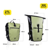 1 x RAW Customer Returns WILDKEN 3 in 1 bicycle bag for luggage rack, 100 waterproof bicycle frame bag, multifunctional bicycle backpack rear bag side bag shoulder bag back seat bag commuter bag green  - RRP €59.99