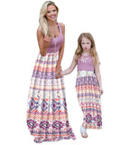 3 x Brand New CRAZY GOTEND Mother and Daughter Matching Dress Spaghetti Straps Summer Casual Beach Sundress Purple, 3-4 Years  - RRP €82.8