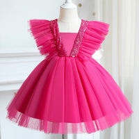 1 x RAW Customer Returns TTYAOVO Girls Pageant Princess Birthday Tutu Dress Size 130 5-6 Years 738 Rose - RRP €25.18