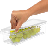 1 x RAW Customer Returns Kurtzy Pack of 3 refrigerator organizers and storage boxes with lids, transparent BPA-free, stackable plastic containers with draining board, pantry organization system, refrigerator organizer - RRP €32.7