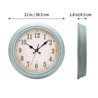 1 x RAW Customer Returns ACCSHINE Vintage Wall Clock Without Ticking Noise Silent 30cm Roman Numeral Quartz Large Battery Operated Easy to Read for Room Home Kitchen Office School Bedroom Vintage Green  - RRP €21.99