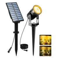 1 x RAW Customer Returns T-SUNUS Solar Garden Light, Solar Lamps for Outdoors Auto On Off Garden Spotlight IP65 Waterproof Solar Spotlight, 2 Brightness Modes Garden Driveway Path Tree Lighting Warm White - RRP €20.16