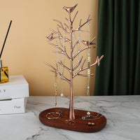 1 x RAW Customer Returns MORE LESS Branch Jewelry Stand with Wooden Tray Color Luxury Tree Tower Hanging Storage Pieces for Rings Earrings Necklaces Bracelets Suitable for Living Room Bathroom Office etc. - RRP €19.99