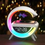 1 x RAW Customer Returns 15W Wireless Charger LED Lamp Alarm Clock Atmosphere Smart Table Lamp with Bluetooth Speaker Dazzling Running Lights 13 Modes Lights for Office Bedroom Gift - RRP €32.99