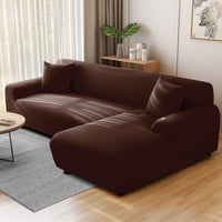 7 x Brand New NAKIHOUSE Sofa Covers Sofa Slipcover with one pillowcase, stretch elastic sofa cover sofa cover in coffee color for 1 2 3 4 seater L-shaped corner sofa requires two  - RRP €169.33