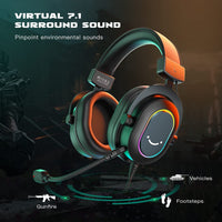 1 x RAW Customer Returns FIFINE Gaming Headset with Microphone, Over Ear Headphones with Cable, USB Headset for PC PS4 PS5, RGB Headphone with 3 EQ Modes, Surround Sound and Ear Pads - RRP €40.57