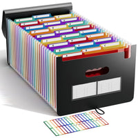 1 x RAW Customer Returns ABC life document folder A4 26 compartments, expanding folder sorting folder colorful file folder rainbow file folder accordion design A4 size large capacity waterproof material with lid - RRP €19.99