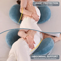 1 x RAW Customer Returns SHANNA 2024 New Pregnancy Pillow Adjustable, Comfort Pillow Adult, Full Body Pillow, Support Pillow Body Pillow, Nursing Pillow Body Pillow Removable Washable Blue  - RRP €23.96